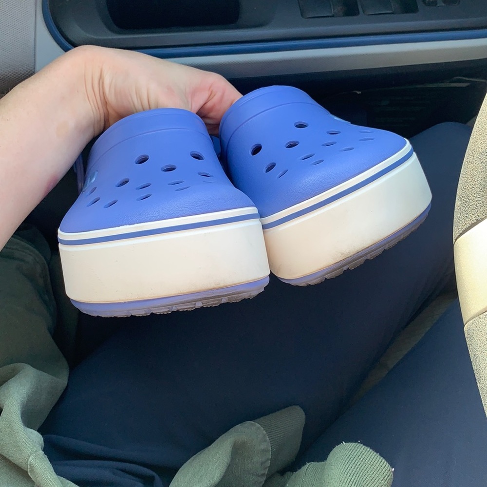 Crocband || platform purple platform clogs